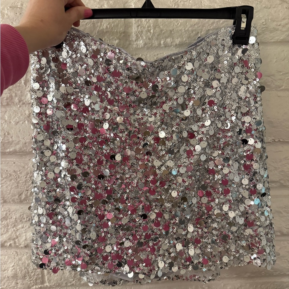 Show Me Your MuMu Sparkling Silver and Mini SKORT (built in shorts) NYT